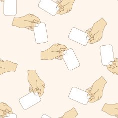 hand holding paper cartoon seamless pattern background N23