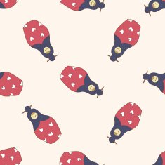 Matryoshka Russian traditional wooden doll cartoon seamless pattern background N69