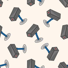 Video Monitors cartoon seamless pattern background