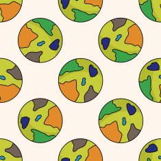 Space planet cartoon seamless pattern background N11