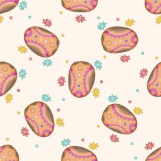 easter painting egg cartoon seamless pattern background N28