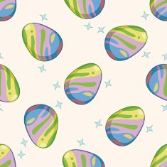 easter painting egg cartoon seamless pattern background N29