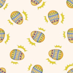 easter painting egg cartoon seamless pattern background N30