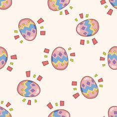 easter painting egg cartoon seamless pattern background N33