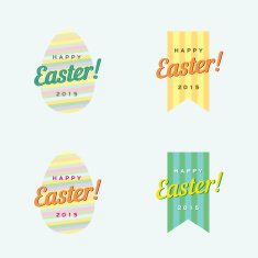 Happy Easter Vector Template N3
