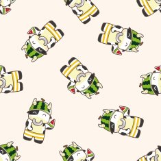 animal cow summer cartoon seamless pattern background