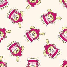 animal rabbit winter cartoon seamless pattern background N2