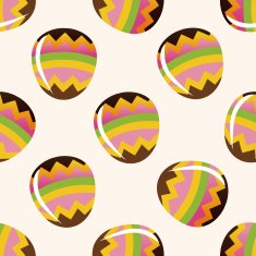 easter painting egg cartoon seamless pattern background N34