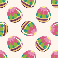 easter painting egg cartoon seamless pattern background N35