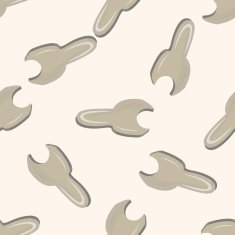 work tool wrench cartoon seamless pattern background N8