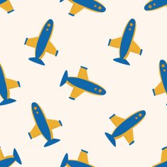 airplane cartoon seamless pattern background N27