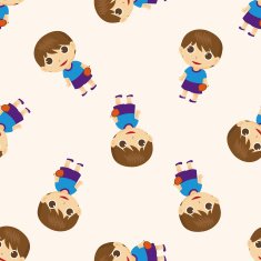basketball player cartoon seamless pattern background N41
