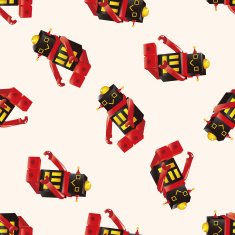 robot cartoon seamless pattern background N119
