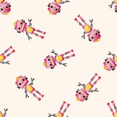 robot cartoon seamless pattern background N120