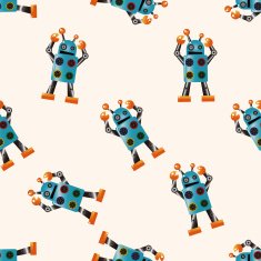 robot cartoon seamless pattern background N121