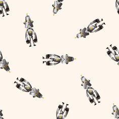 robot cartoon seamless pattern background N124