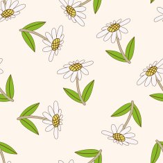 flower cartoon seamless pattern background N57