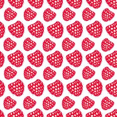 Seamless pattern with decorative raspberries