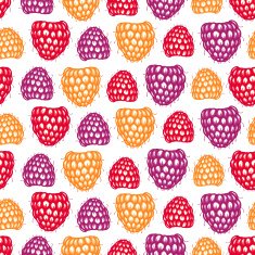 Seamless pattern with decorative raspberries N2