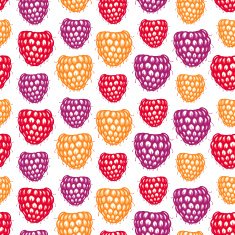 Seamless pattern with decorative raspberries N4