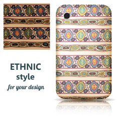 Set of seamless texture and phone cover decorated floral ornamen