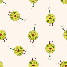 monster cartoon seamless pattern background N39