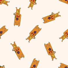 monster cartoon seamless pattern background N41