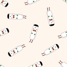 monster cartoon seamless pattern background N42