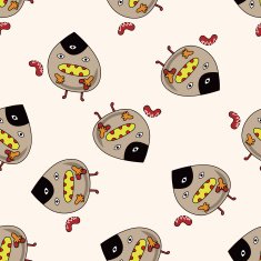 monster cartoon seamless pattern background N43
