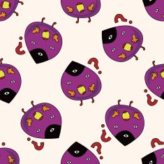 monster cartoon seamless pattern background N45