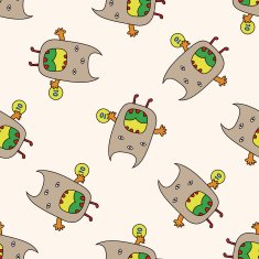 monster cartoon seamless pattern background N47