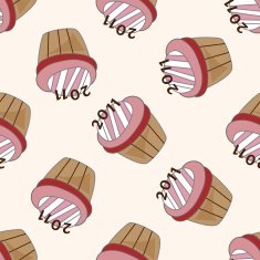 decorating cake 10 cartoon seamless pattern background N70
