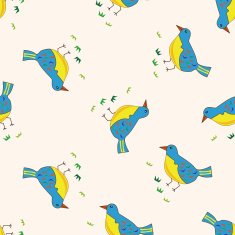 bird cartoon seamless pattern background N58