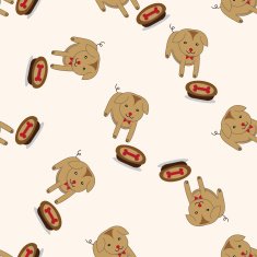 animal dog cartoon seamless pattern background N55