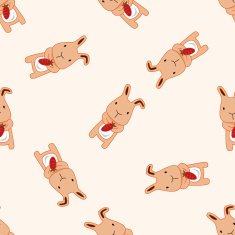 animal rabbit cartoon seamless pattern background N9