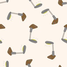 Home appliances theme lamp cartoon seamless pattern background N12