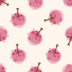 tree cartoon seamless pattern background N31