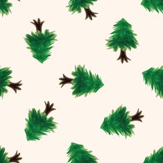 tree cartoon seamless pattern background N36