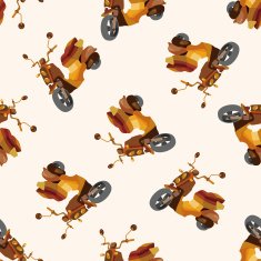 transportation motor cartoon seamless pattern background N35