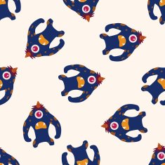 monster cartoon vecotr seamless pattern background N2