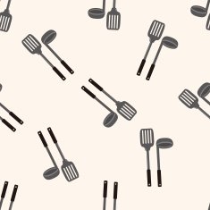 kitchenware spatula cartoon seamless pattern background N13