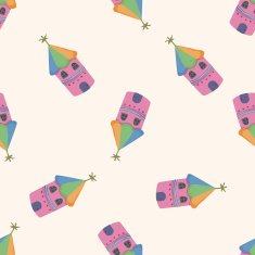 Building house cartoon seamless pattern background N50