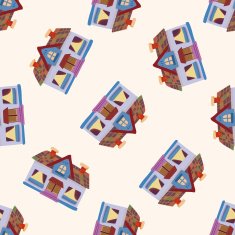 Building house cartoon seamless pattern background N51