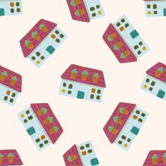 Building house cartoon seamless pattern background N52