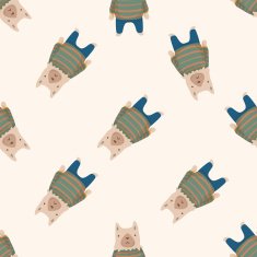 animal dog cartoon seamless pattern background N58