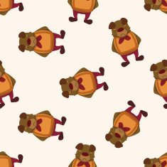 animal dog cartoon seamless pattern background N59