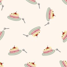 cake cartoon seamless pattern background N5