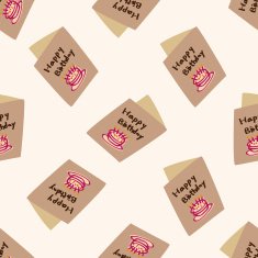 birthday card cartoon seamless pattern background N2