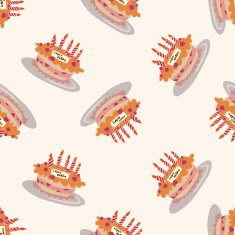 cake cartoon seamless pattern background N6