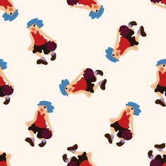 basketball player cartoon seamless pattern background N44